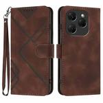 For Tecno Spark 20 Pro Line Pattern Skin Feel Leather Phone Case(Coffee)