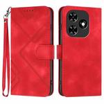 For Tecno Spark Go 2024 Line Pattern Skin Feel Leather Phone Case(Red)
