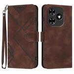 For Tecno Spark Go 2024 Line Pattern Skin Feel Leather Phone Case(Coffee)