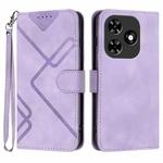 For Tecno Spark Go 2024 Line Pattern Skin Feel Leather Phone Case(Light Purple)