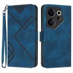 For Tecno Camon 20 Premier Line Pattern Skin Feel Leather Phone Case(Royal Blue)