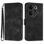 For Tecno Camon 20 Premier Line Pattern Skin Feel Leather Phone Case(Black)
