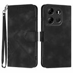 For Tecno Spark Go 2023 Line Pattern Skin Feel Leather Phone Case(Black)