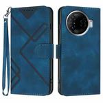 For Tecno Camon 30 Pro Line Pattern Skin Feel Leather Phone Case(Royal Blue)