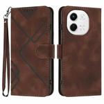 For Tecno Pova 6 Neo 5G / Spark 30 5G Line Pattern Skin Feel Leather Phone Case(Coffee)