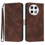 For Tecno Spark 30 Pro 4G Line Pattern Skin Feel Leather Phone Case(Coffee)