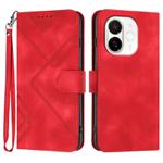 For Tecno Spark 30C 5G / Pop 9 5G Line Pattern Skin Feel Leather Phone Case(Red)