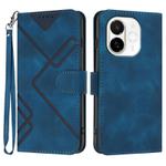 For Tecno Spark 30C 5G / Pop 9 5G Line Pattern Skin Feel Leather Phone Case(Royal Blue)