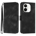 For Tecno Spark 30C 5G / Pop 9 5G Line Pattern Skin Feel Leather Phone Case(Black)