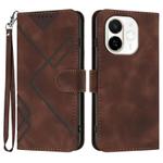 For Tecno Spark 30C 5G / Pop 9 5G Line Pattern Skin Feel Leather Phone Case(Coffee)