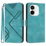 For Tecno Spark 30C 5G / Pop 9 5G Line Pattern Skin Feel Leather Phone Case(Light Blue)