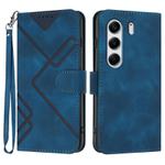 For Tecno Camon 40 Pro 4G Line Pattern Skin Feel Leather Phone Case(Royal Blue)
