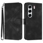 For Tecno Camon 40 Pro 4G Line Pattern Skin Feel Leather Phone Case(Black)