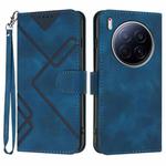 For Tecno Camon 40 Premier Line Pattern Skin Feel Leather Phone Case(Royal Blue)
