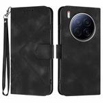 For Tecno Camon 40 Premier Line Pattern Skin Feel Leather Phone Case(Black)