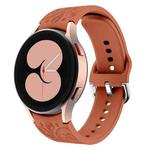 For Samsung Galaxy Watch 6 Ethnic Style Flowers Embossed Silicone Watch Band(Brown)