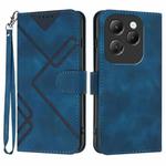 For Infinix Hot 40 Line Pattern Skin Feel Leather Phone Case(Royal Blue)