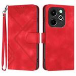 For Infinix Hot 40i Line Pattern Skin Feel Leather Phone Case(Red)