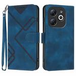 For Infinix Smart 8 Line Pattern Skin Feel Leather Phone Case(Royal Blue)