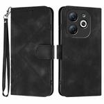 For Infinix Smart 8 Line Pattern Skin Feel Leather Phone Case(Black)