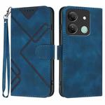 For Infinix Smart 7 HD Line Pattern Skin Feel Leather Phone Case(Royal Blue)