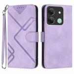 For Infinix Smart 7 HD Line Pattern Skin Feel Leather Phone Case(Light Purple)