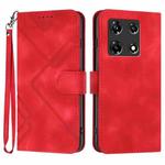 For Infinix Note 30 Pro Line Pattern Skin Feel Leather Phone Case(Red)