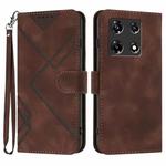 For Infinix Note 30 Pro Line Pattern Skin Feel Leather Phone Case(Coffee)
