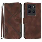 For Infinix Note 30 5G Line Pattern Skin Feel Leather Phone Case(Coffee)