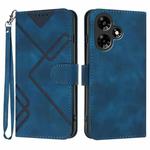 For Infinix Hot 30i Line Pattern Skin Feel Leather Phone Case(Royal Blue)