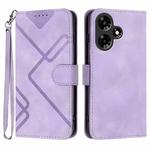 For Infinix Hot 30 Line Pattern Skin Feel Leather Phone Case(Light Purple)