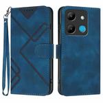 For Infinix Smart 7 Line Pattern Skin Feel Leather Phone Case(Royal Blue)
