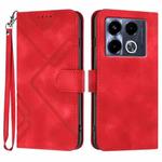 For Infinix Note 40 4G Line Pattern Skin Feel Leather Phone Case(Red)