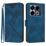 For Infinix Note 40 4G Line Pattern Skin Feel Leather Phone Case(Royal Blue)