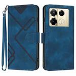 For Infinix Note 40 Pro 4G / 5G Line Pattern Skin Feel Leather Phone Case(Royal Blue)