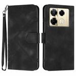 For Infinix Note 40 Pro 4G / 5G Line Pattern Skin Feel Leather Phone Case(Black)