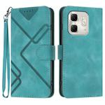For Infinix Hot 50i / Smart 9 Line Pattern Skin Feel Leather Phone Case(Light Blue)