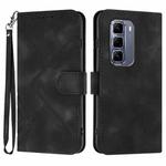 For Infinix Hot 50 Pro+ 4G Line Pattern Skin Feel Leather Phone Case(Black)