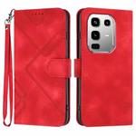 For Infinix Note 50 4G / Note 50 Pro 4G Line Pattern Skin Feel Leather Phone Case(Red)