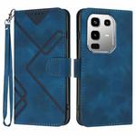 For Infinix Note 50 4G / Note 50 Pro 4G Line Pattern Skin Feel Leather Phone Case(Royal Blue)