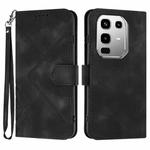 For Infinix Note 50 4G / Note 50 Pro 4G Line Pattern Skin Feel Leather Phone Case(Black)