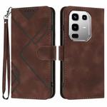 For Infinix Note 50 4G / Note 50 Pro 4G Line Pattern Skin Feel Leather Phone Case(Coffee)