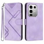 For Infinix Note 50 4G / Note 50 Pro 4G Line Pattern Skin Feel Leather Phone Case(Light Purple)