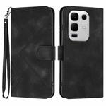 For Infinix Note 50x Line Pattern Skin Feel Leather Phone Case(Black)