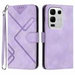 For Infinix Note 50x Line Pattern Skin Feel Leather Phone Case(Light Purple)