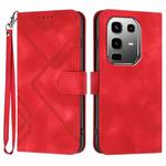 For Infinix Note 50 Pro+ Line Pattern Skin Feel Leather Phone Case(Red)