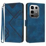 For Infinix Note 50 Pro+ Line Pattern Skin Feel Leather Phone Case(Royal Blue)
