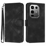For Infinix Note 50 Pro+ Line Pattern Skin Feel Leather Phone Case(Black)