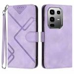 For Infinix Note 50 Pro+ Line Pattern Skin Feel Leather Phone Case(Light Purple)