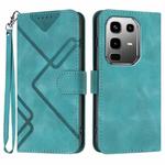 For Infinix Note 50 Pro+ Line Pattern Skin Feel Leather Phone Case(Light Blue)